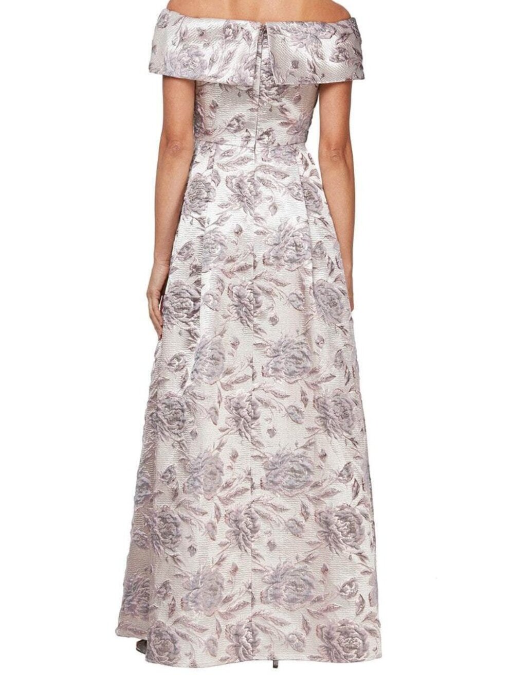 NWT Alex Evenings 8181177 Floral Brocade Mother of the Bride Dress Mauve size 6 - Picture 3 of 6